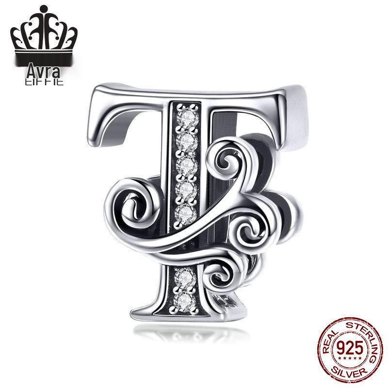 Avle Браслет из стерлингового серебра 925 пробы с английскими буквами и бусинами