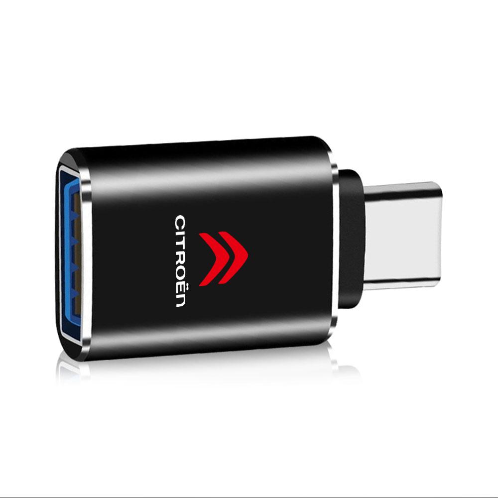 OTG USB 3.0 To Type C Adapter Mini Converter Phone Charging Cable Charger For Citroen C1 C3 C4 C4L C5 C6 VTS C-ELYSEE DS3 DS5 DS