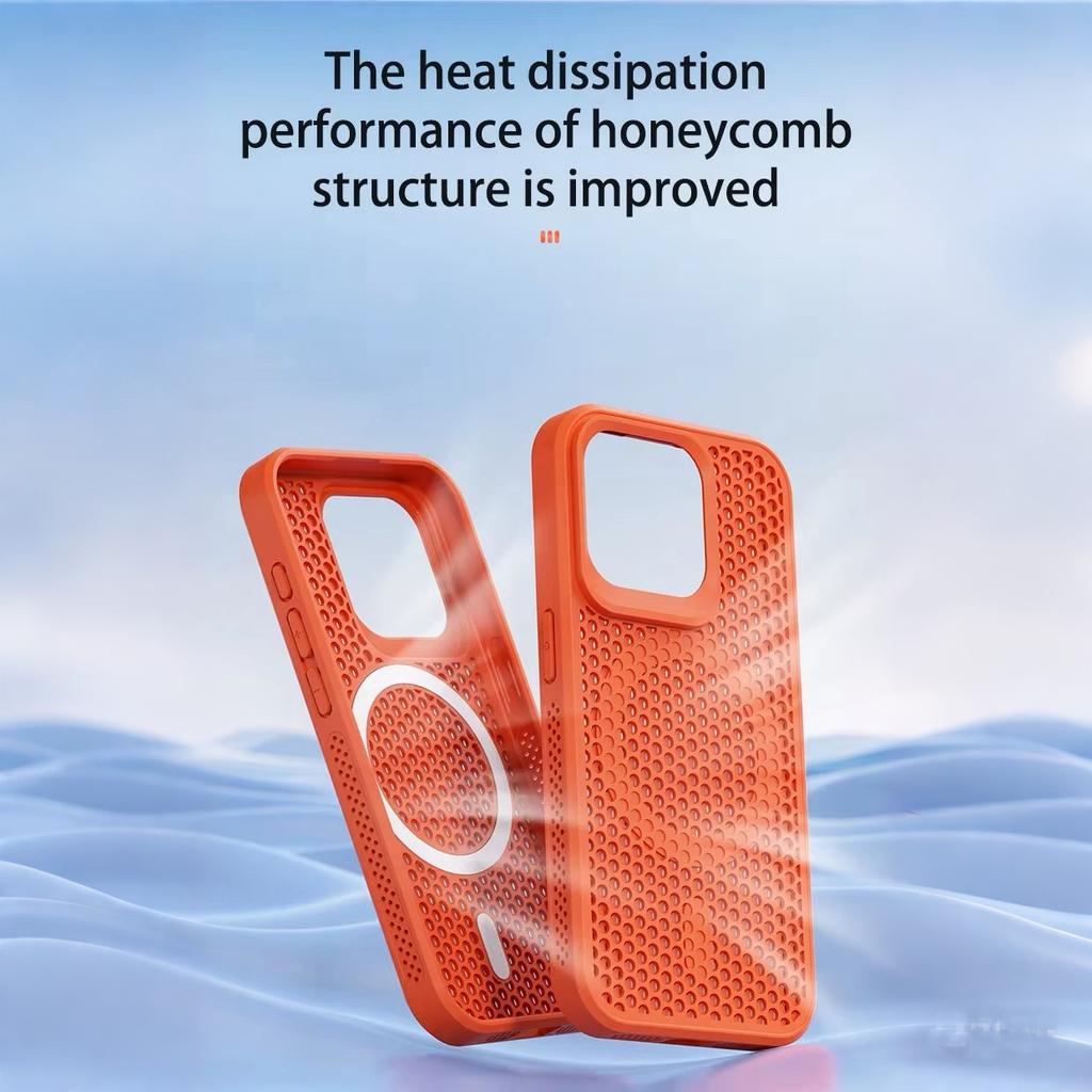 Теплоотводящая сетка для магнитного чехла Magsafe для беспроводной зарядки iPhone 16 15 14 Plus 13 12 11 Pro Max, дышащий чехол