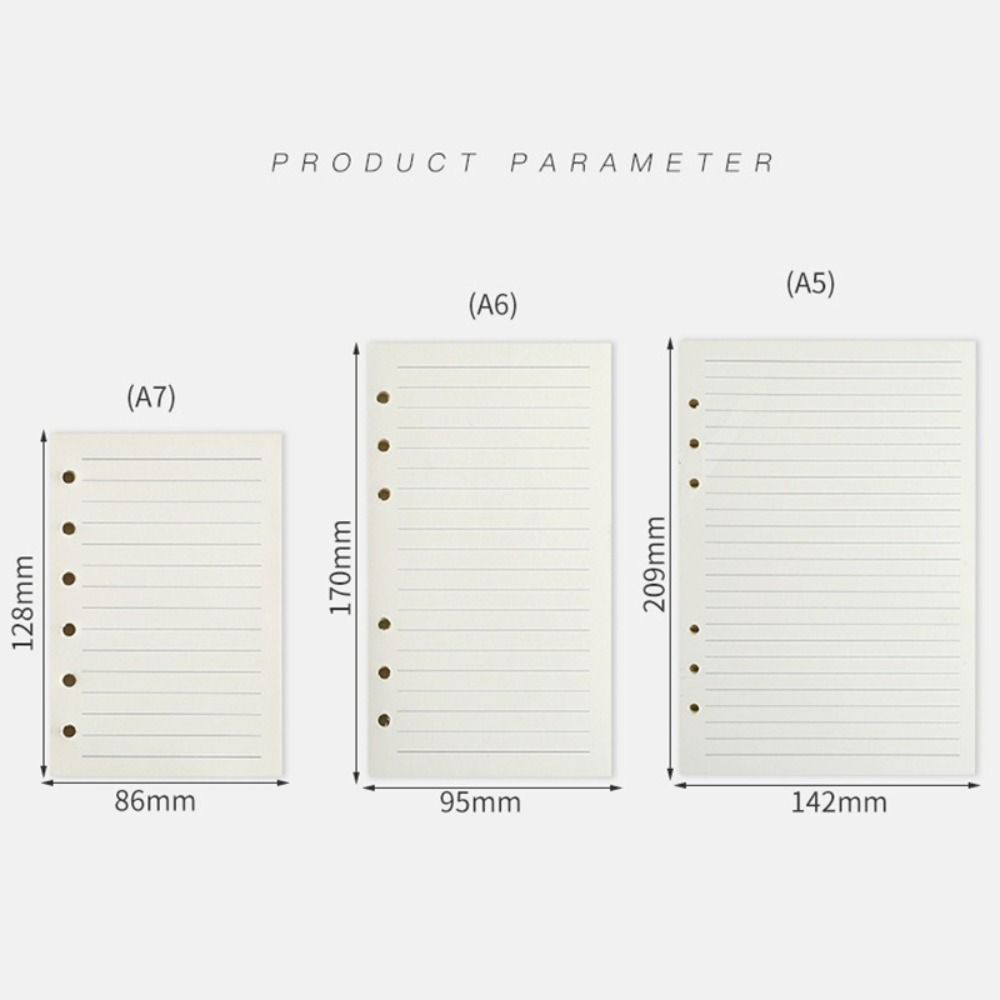 80Sheets A5/A6/A7 Notebook Refill Paper Kraft Paper 6-hole Binder Inner Page Students