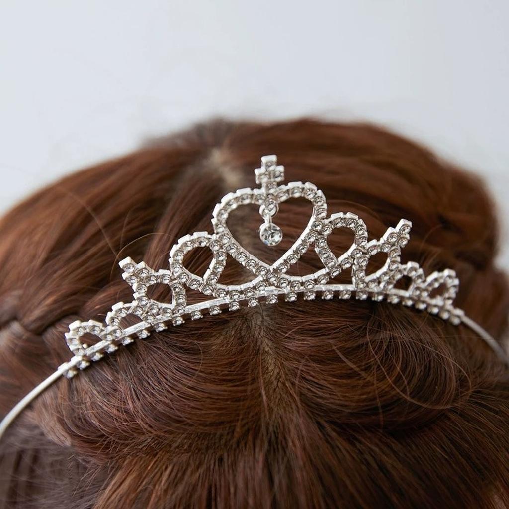 Детская тиара с кристаллами, милая принцессина повязка для волос
