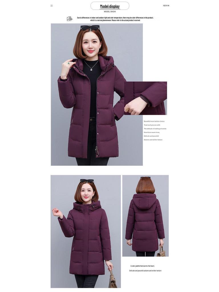 Women's Mid-Length 2025 Winter White Duck Down Jacket - High-end Korean Style, Slimming, Thickened Coat