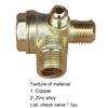 Air Compressor Check Valve 3-Way Easy Installation Copper/Zinc Alloy Male Threaded Unidirectional Check Valve Pipe Fitting for Air Compressor