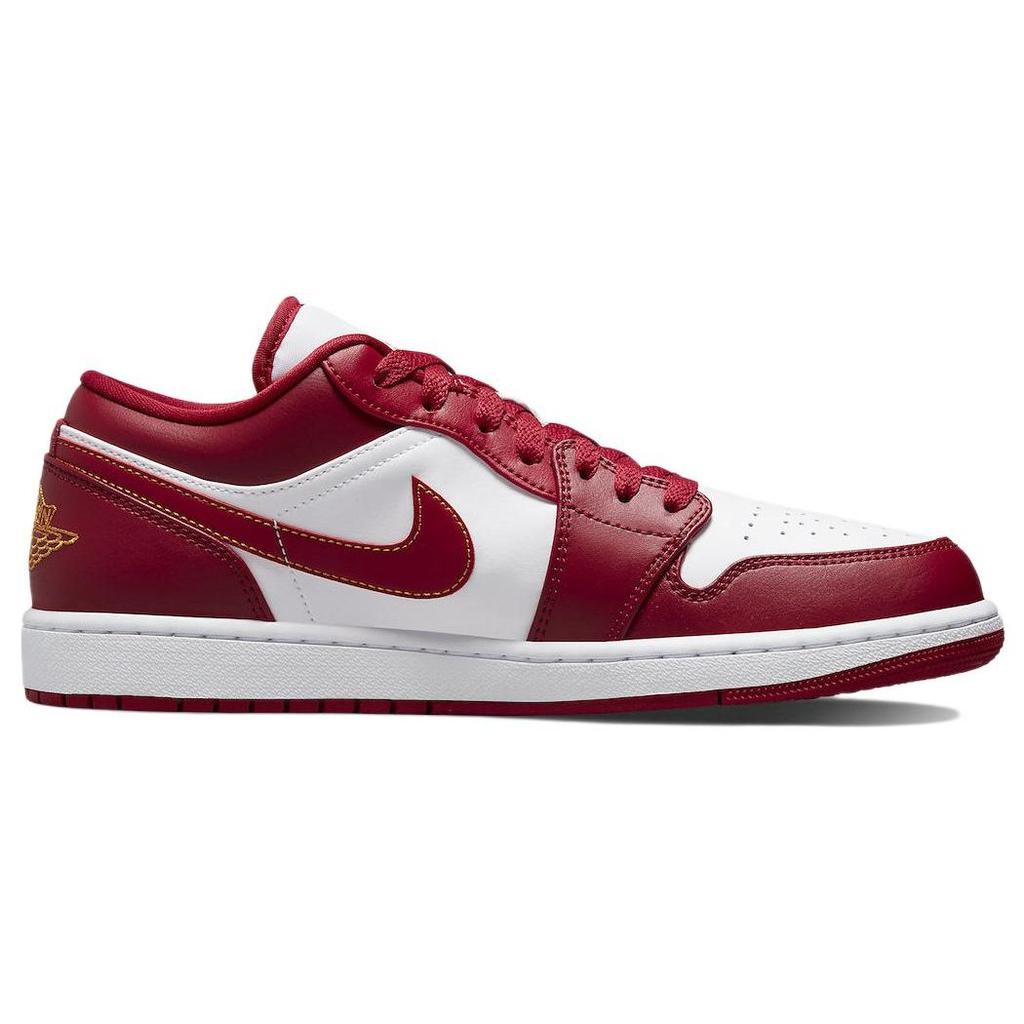 Кроссовки Air Jordan 1 Low Cardinal Красные мужские белые светло-карри 553558-607