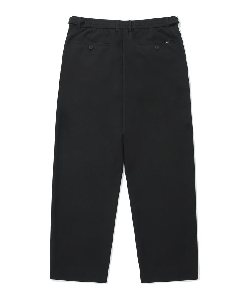 COVERNAT One-Pleat Semi-Wide Slacks Black