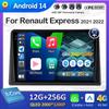 GPS-навигация Беспроводная Carplay для Renault Express 2021 2022 Android Auto WIFI Вентилятор охлаждения Bluetooth 2.5D Сенсорный экран Нет 2 din