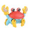 Электрическая всенаправленная мультяшная ползающая игрушка-краб для малышей со светодиодной подсветкой, музыкой, бионическими движениями, развивающий забавный подарок