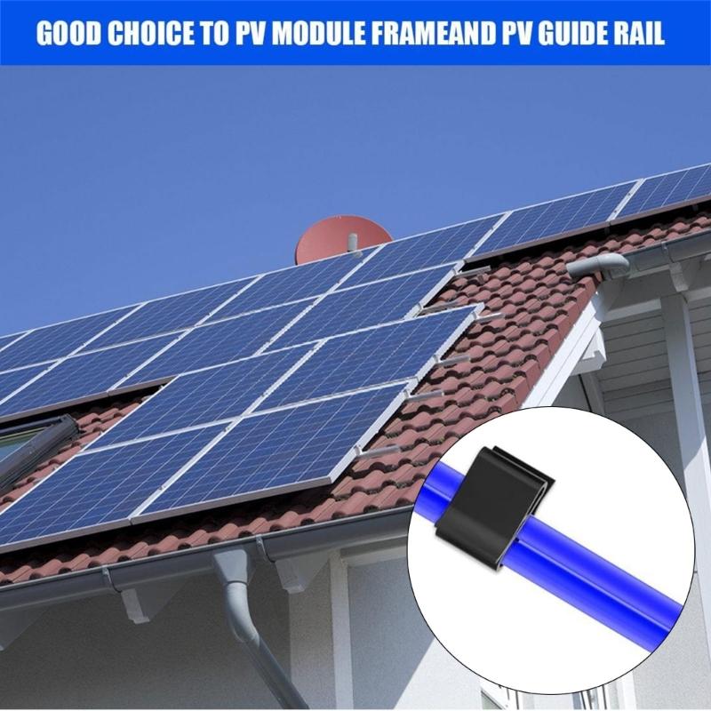 30Pieces Elegant Black Solar Wire Clip for Efficient Module Easy Installation Sturdy Plastic Materials 25x16mm