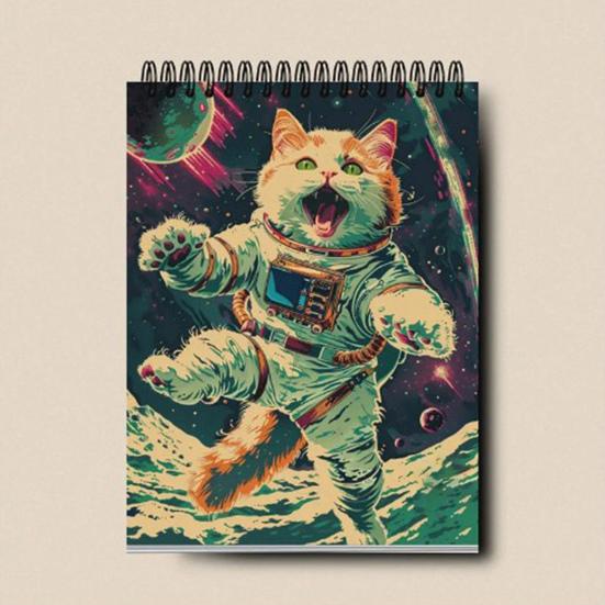 Календарь космических кошек на 2025 год. Планировщик на 12 месяцев. Иллюстрации космических кошек. Настенный календарь для любителей кошек.