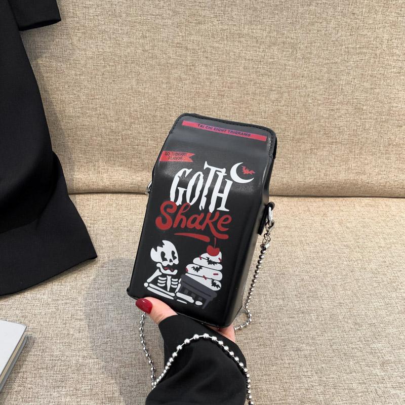 Модная сумка-коробка для отдыха темного цвета с изображением локомотива, женская сумка через плечо с цепным ремешком, женская сумка через плечо для фестивалей и вечеринок