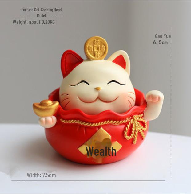Nordic Resin Lucky Cat Ornaments for Office, Home, or Store Decor - Creative Car Console Crafts