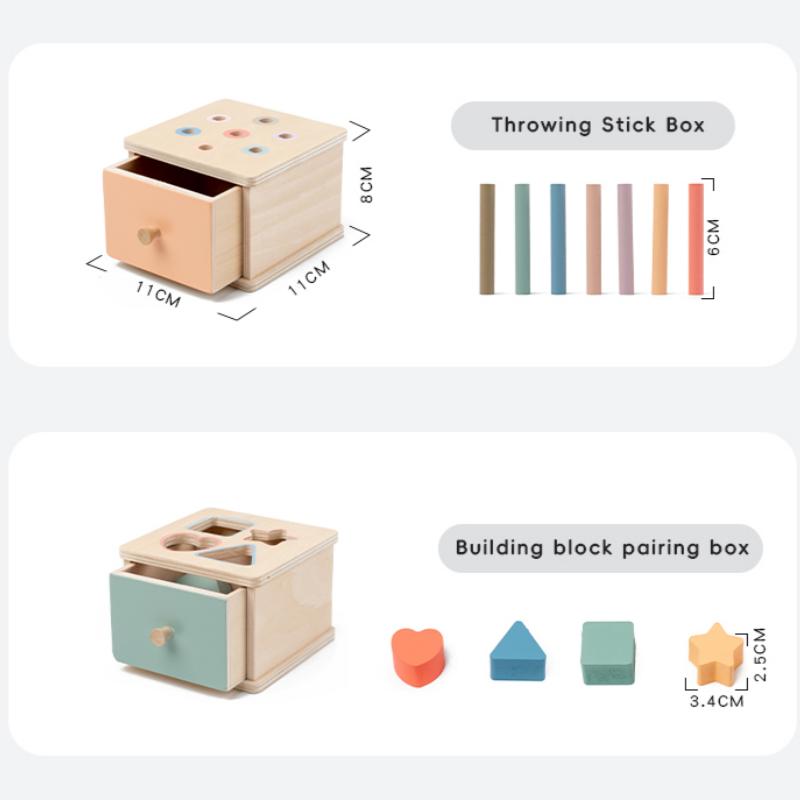 Montessori Toys for Baby Wooden Coin Box Toy Object Permanence Box Color Shape Cognition Match Educational Toy Fine Motor Toys
