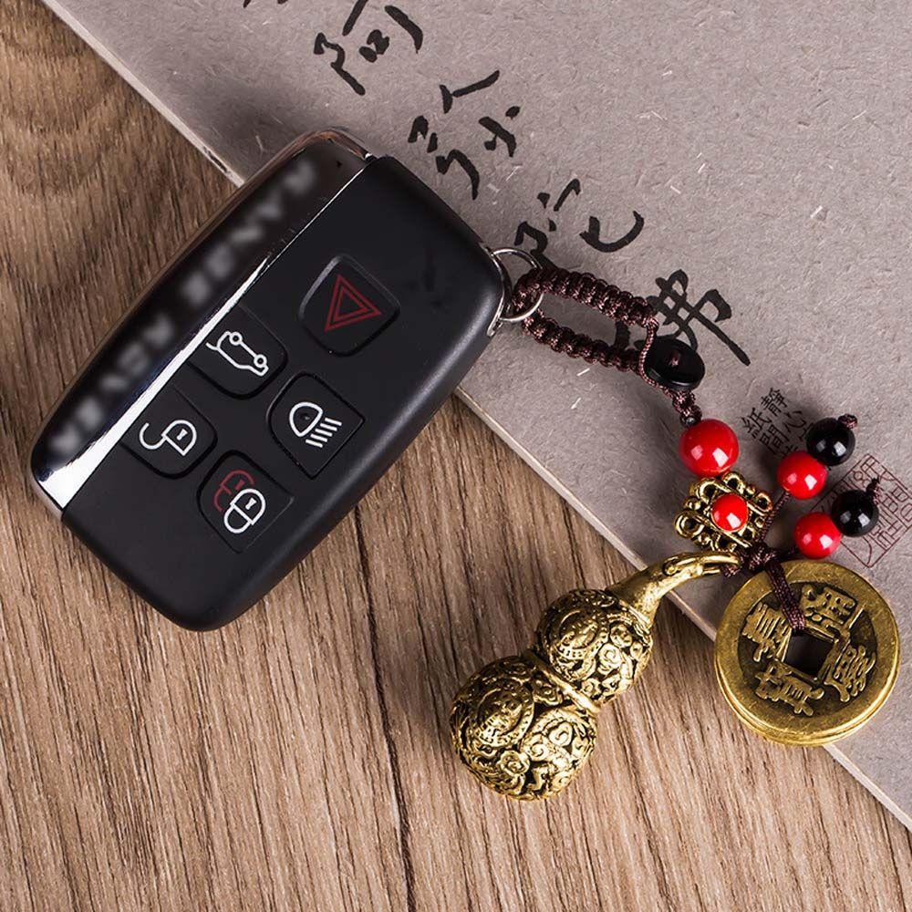 Auspicious Gourd Fengshui Brass KeyChains Jewelry Findings Keychain Components Car Keyring