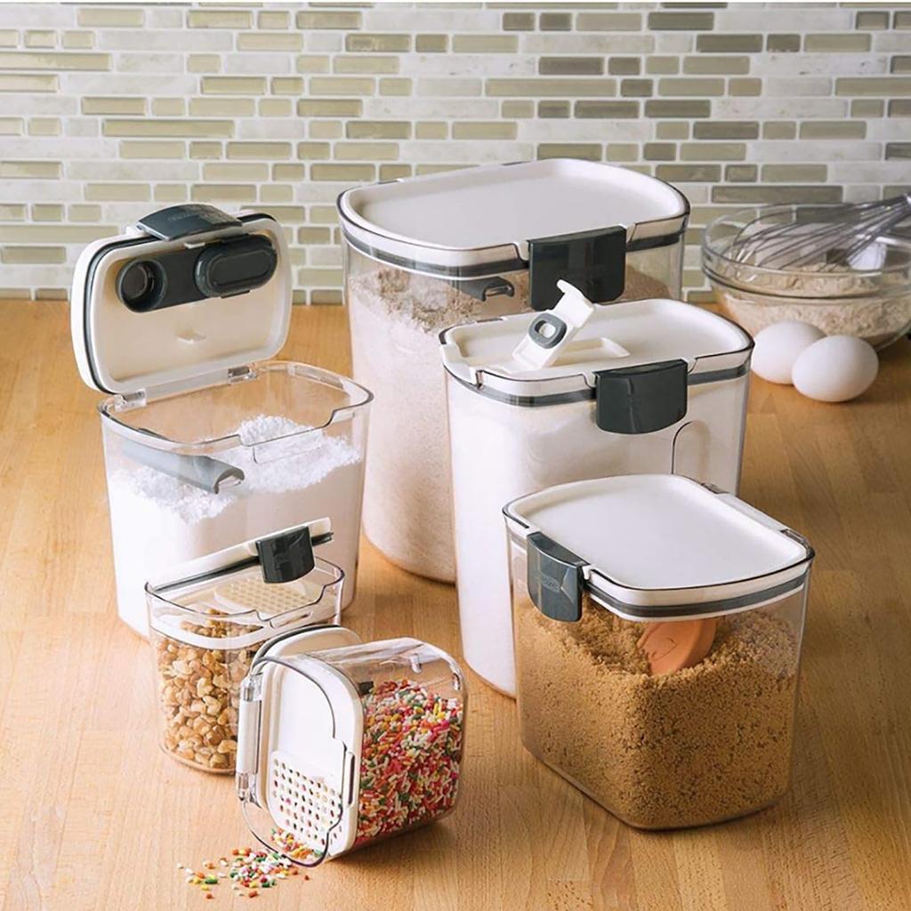 Containers, Baking Storage Set,Baking Storage Containers With Lids Airtight For Flour And Sugar