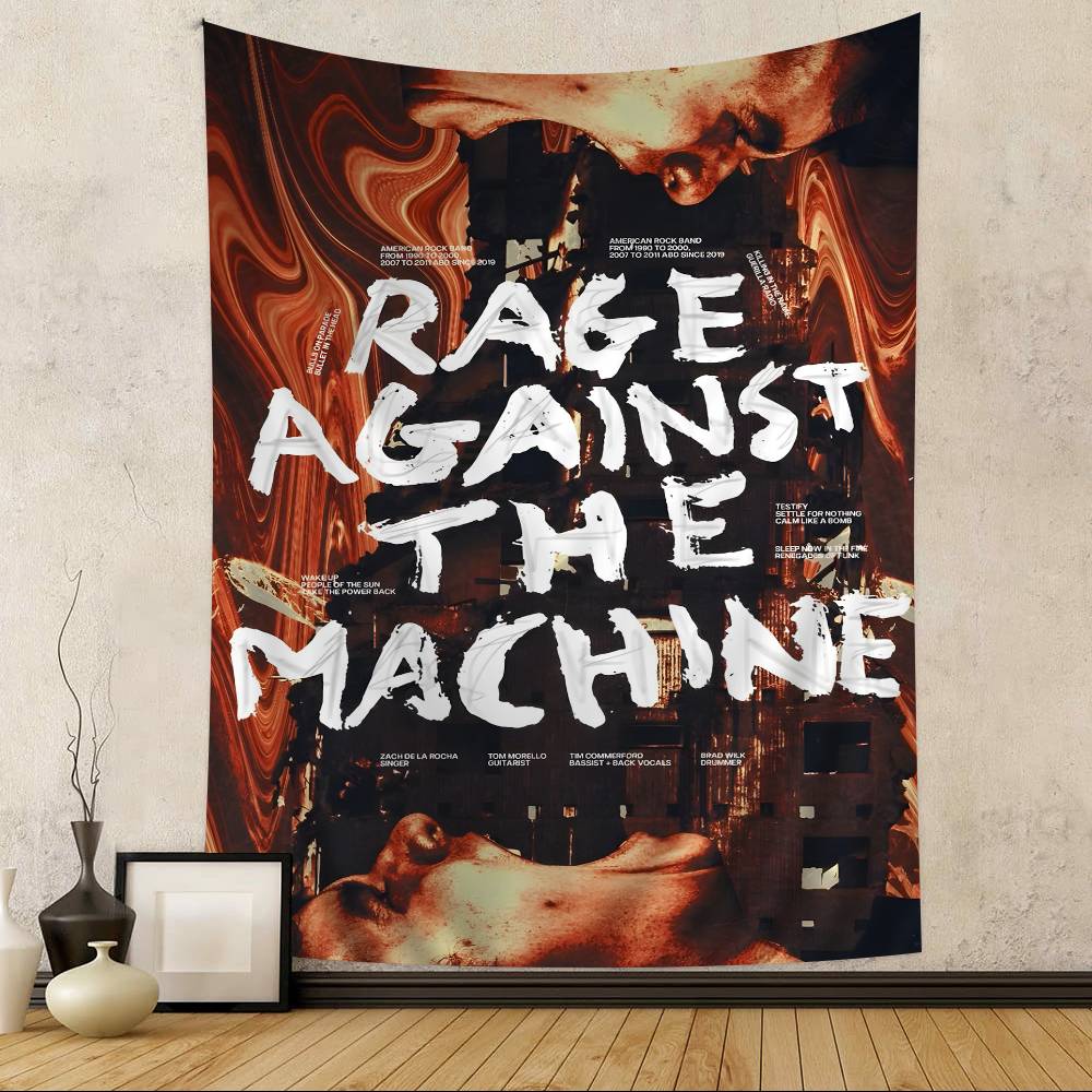 Rock Band Rage Against The Machine Hippie Wall Hanging Tapestries Bohemian Wall Tapestries Mandala INS Home Decor