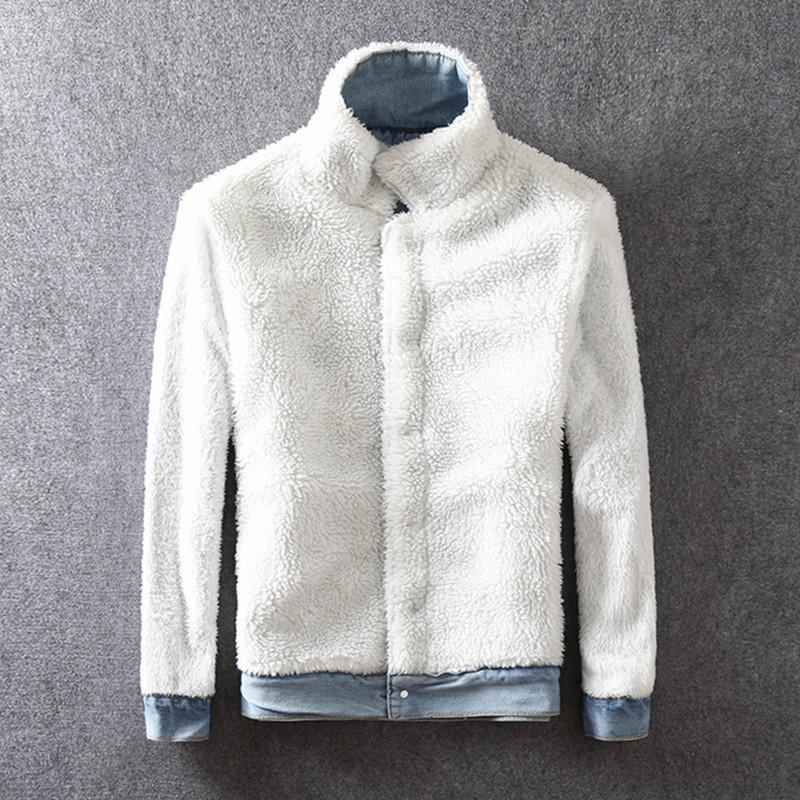 XS-5XL, мужская зимняя куртка, верхняя одежда на флисовой подкладке, пальто, меховая куртка из фуакса, мужские толстые теплые джинсовые куртки
