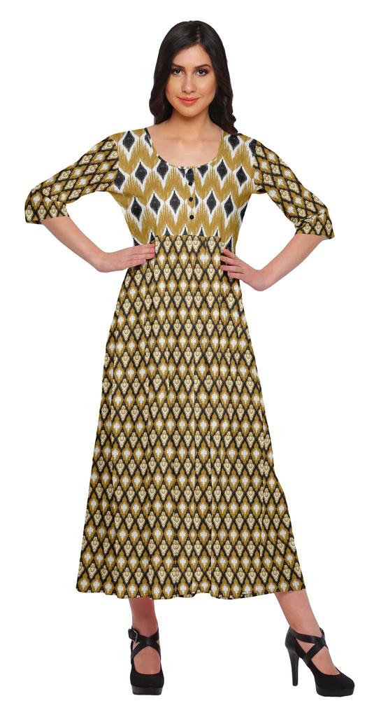 Moomaya A-LineA  KurtisA  For Women Printed LongA  KurtiA  Dress Indian Top For