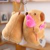 Plush Capybara Key Ring Bow Party Decoration Doll Creative Couple Pendant  Women