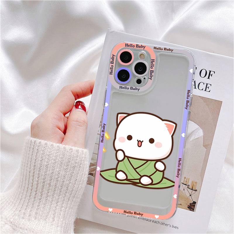 Чехол для телефона Mochi Peach Cat для iPhone 11 12 13 Mini Pro Max 14 Pro Max Чехол-оболочка
