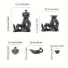 1 Set of Rotating Teapot, Ceramic Kiln Turns Into Phoenix and Auspicious Teapot Set, Semi-Automatic Tea Set, Lazy Kung