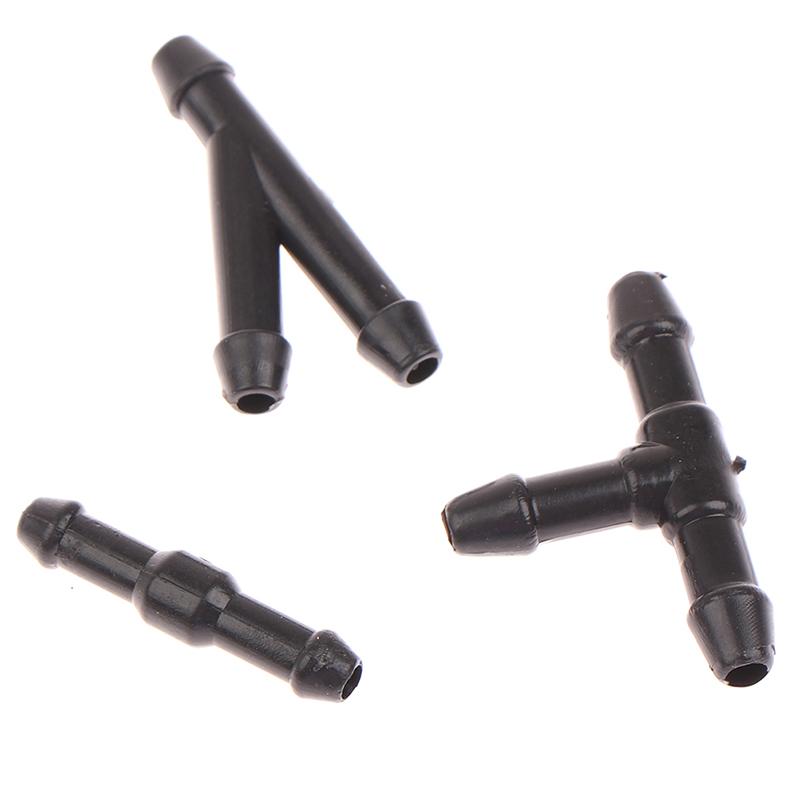 18PCS Windscreen Washer Joiner Pipe Connector I T Piece Straight 3 Way Y Piece Air Fuel Water Petrol Wiper Washer Nozzle Hose Hoses Windshield Washer