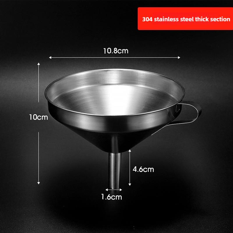 Stainless Steel Funnel 304 Kitchen Pouring Oil Funnel Filter Liquid Stainless Steel Oil Funnel Household Wine Funnel Large Calibre