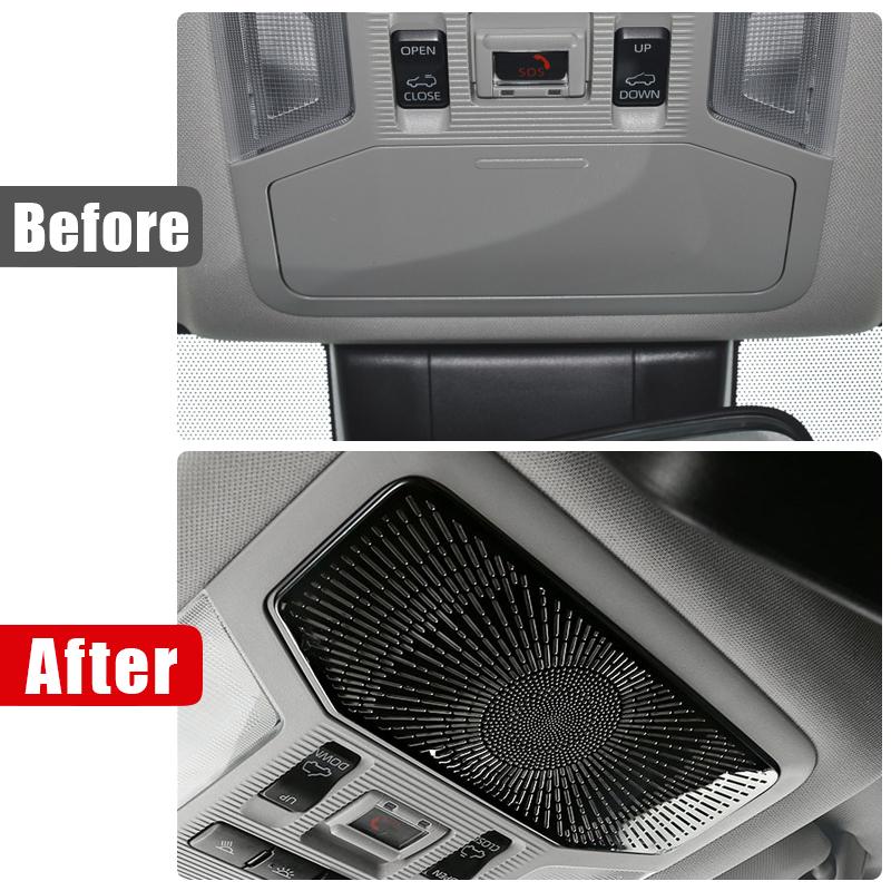 Нержавеющая передняя лампа для чтения автомобиля, аудиодинамик, твитер, крышка динамика, наклейка для Toyota RAV4 XA50 2019-2021 2022 2023 2024 Hybrid