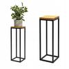 STANDING FLOWER BED Metal Loft Black Light Wood Laval 19x19x62
