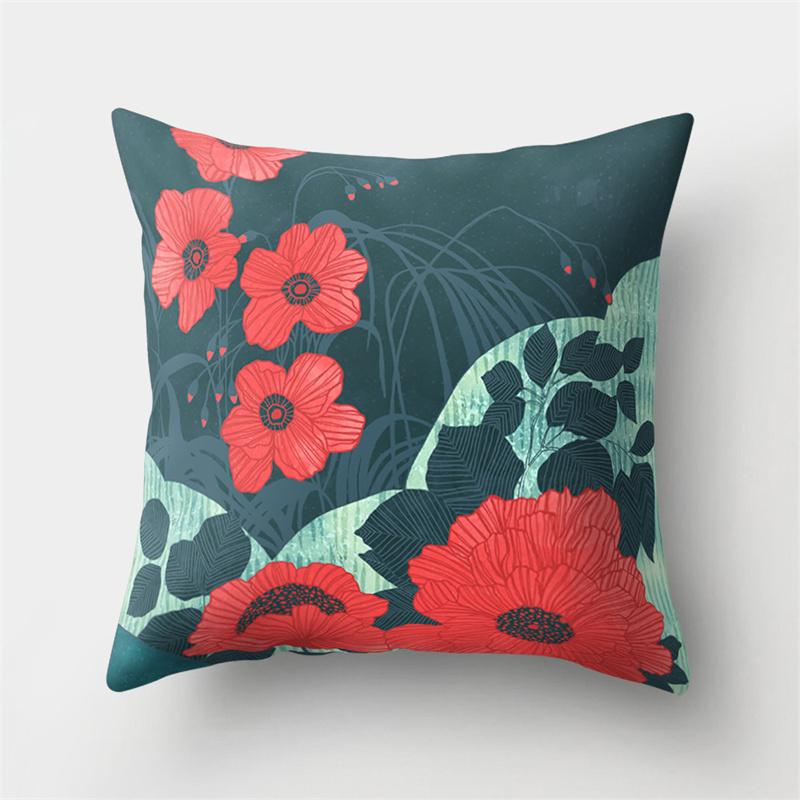 Зеленый лист, растение, цветок, квадратная наволочка для дома, гостиной, дивана, спальни, декоративная поясная подушка, наволочка