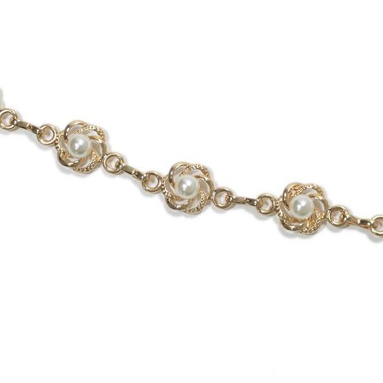 Металлическая поясная цепочка с цветочной инкрустацией, регулируемый пояс для женщин, аксессуар для тела с жемчугом, платье