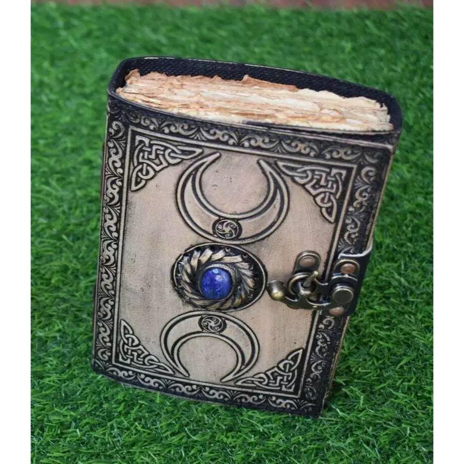 Набор из 2 винтажных кожаных журналов, гримуар, Кельтский ведьмин камень, кожаная книга теней