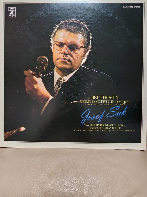 Виниловая пластинка JOSEF SUK, NEW PHILHARMONIA ORCHEST - Бетховен, Концерт для скрипки, Кориолан EAC85006 ANGEL Япония Классика Б/у