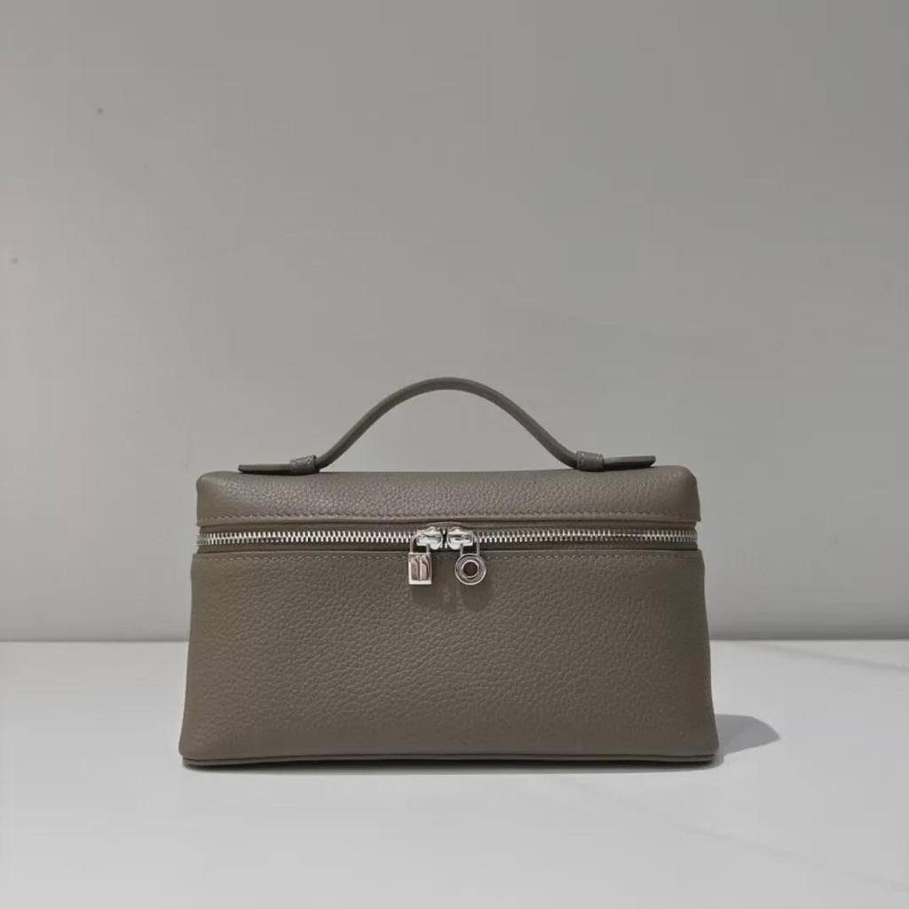 Genuine Leather LP19 Lunch Box Bag: Imported Cowhide, Gigi Style, Shoulder/Cosmetic Bag for Women