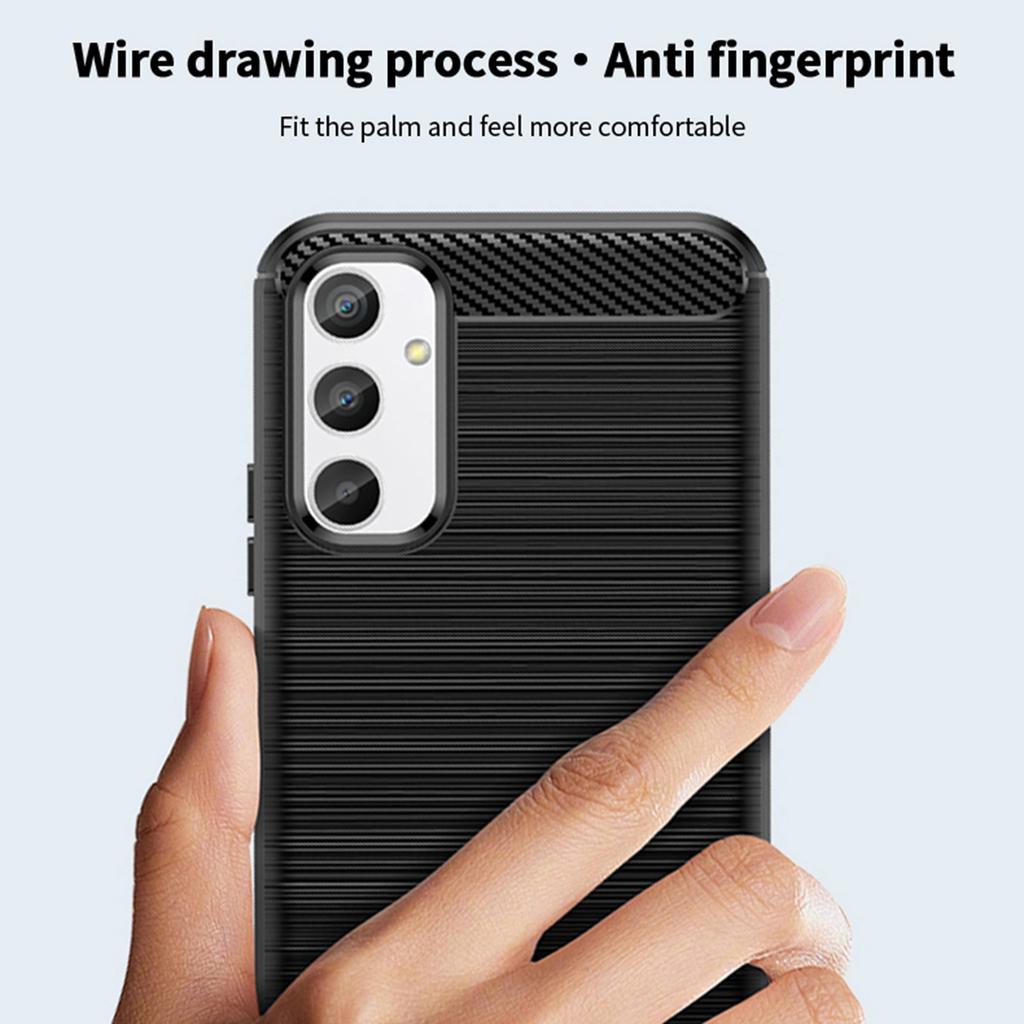 MOFI JK TPU Series-1 for Samsung Galaxy A34 5G Anti-fall Phone Case Carbon Fiber Brushed Protective TPU Phone Back Cover
