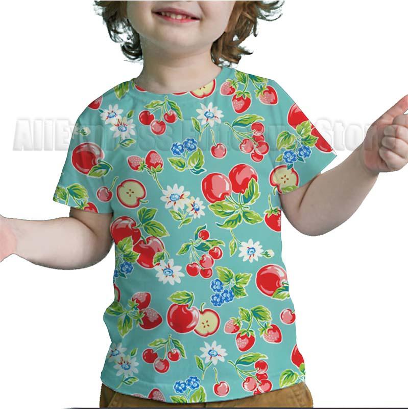 Toddler 3D Funny Fruits Printed T Shirts Baby Boys Girls Kids Tee Tops Summer Children Avocado Strawberry Lemon Apple T-shirts