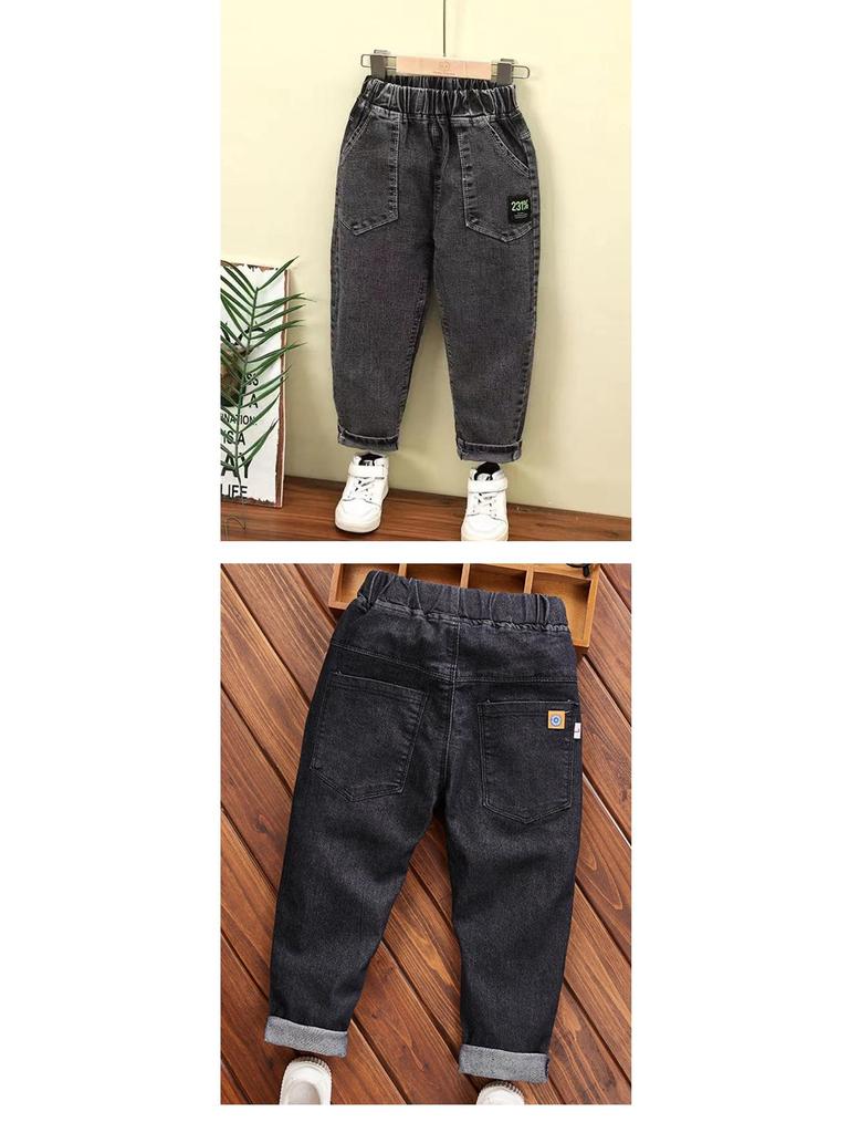 Korean-Style Loose Boys' Jeans for Spring and Autumn 2025 - Versatile Casual Wear for Kids