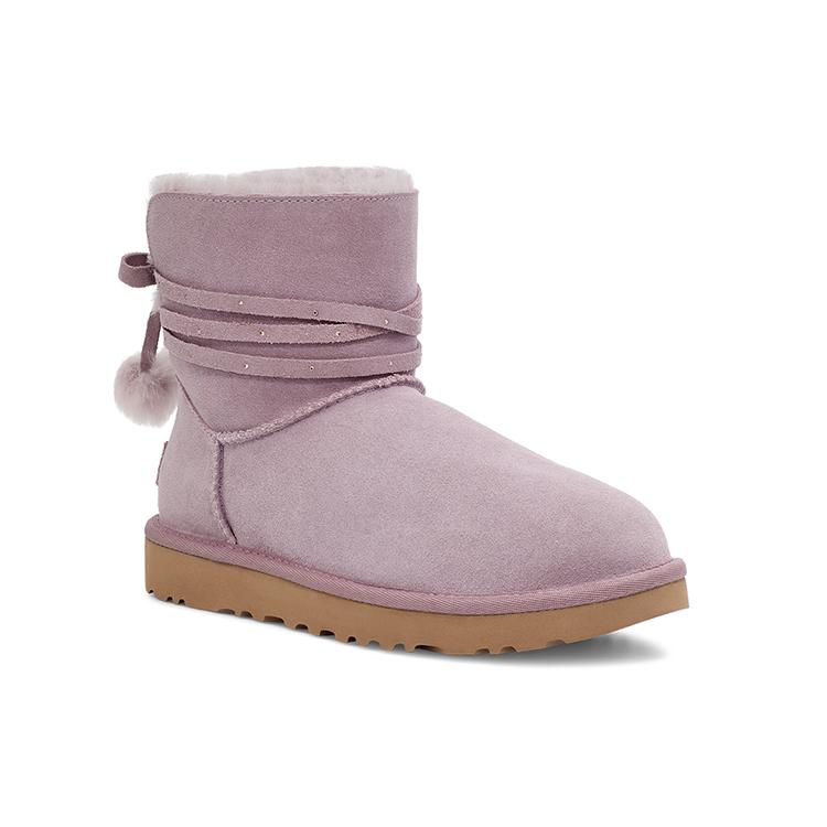 UGG Мини Бэйли Боу Пом 'Тауп Пурпурный' Женские 1125382-SHAD