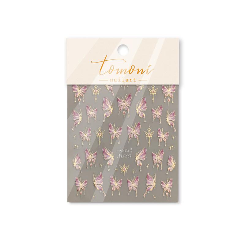 Наклейка для дизайна ногтей в виде желе-бабочки своими руками. Креативные декоративные наклейки.