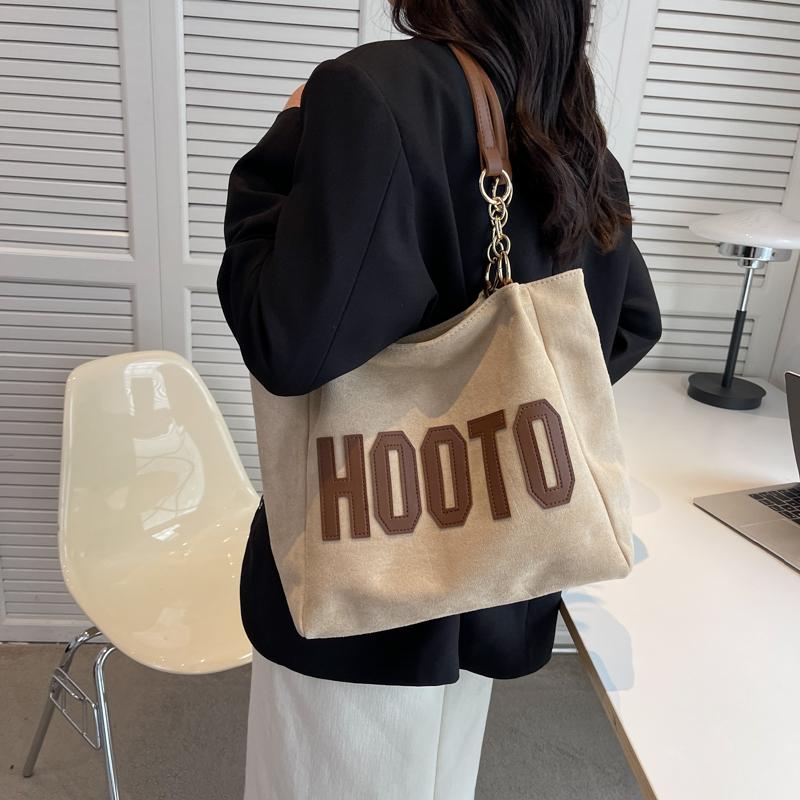 Женская большая сумка-тоут с буквенным принтом, сумка через плечо с цепочками, сумка через подмышку