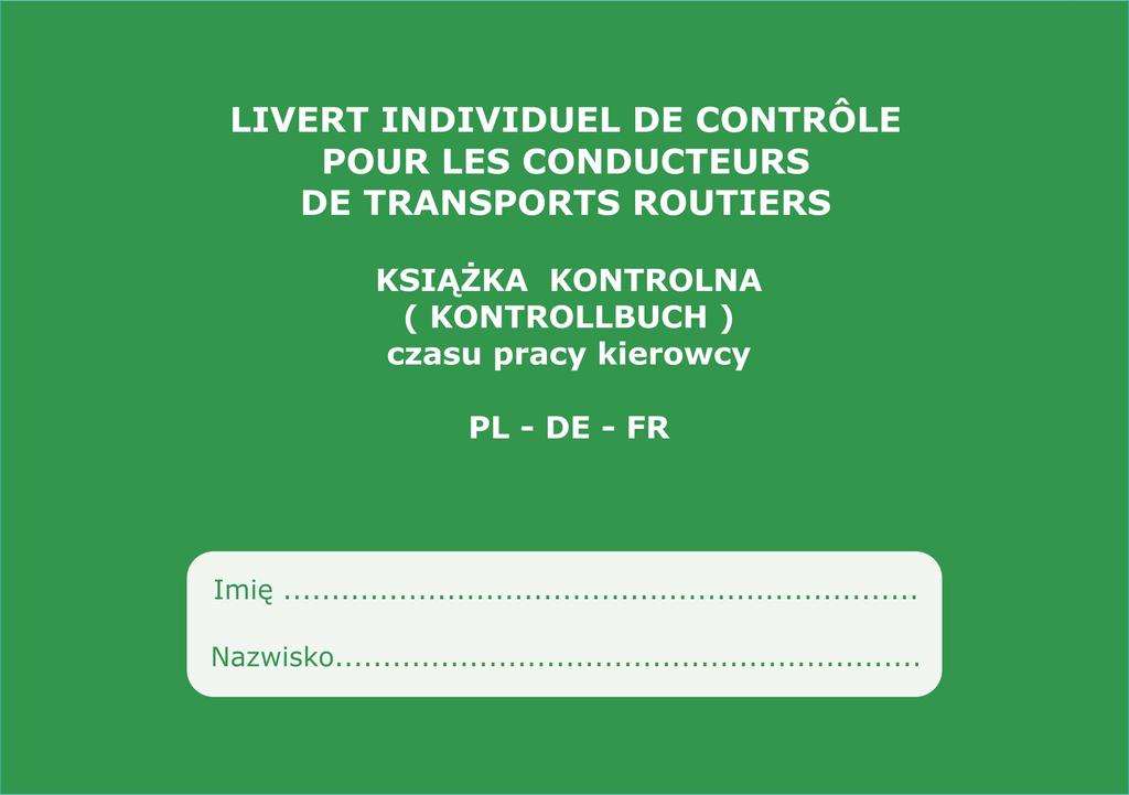 Książka Czasu Pracy Kierowcy Pl - De - Fr - 10 Szt.