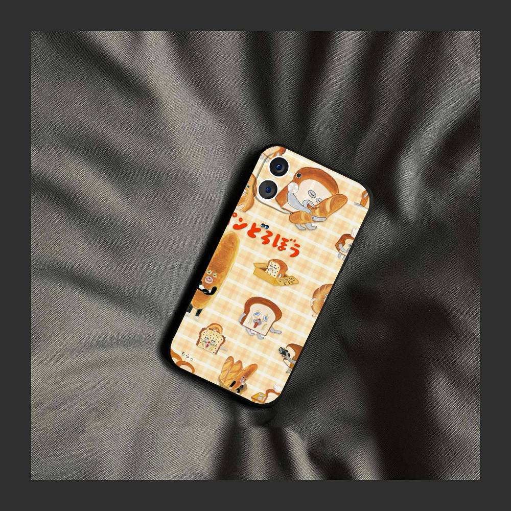 Чехол для телефона P-Picture Book Bread для IPhone 17 Air 16 15 14 13 Pro Max 11 12 Черный силиконовый чехол