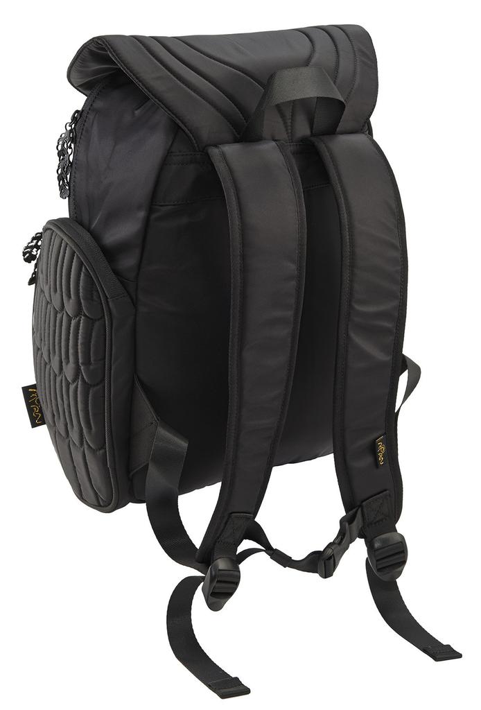 MORN CREATIONS Owl Classic Backpack M Size Gold Embroidery Black