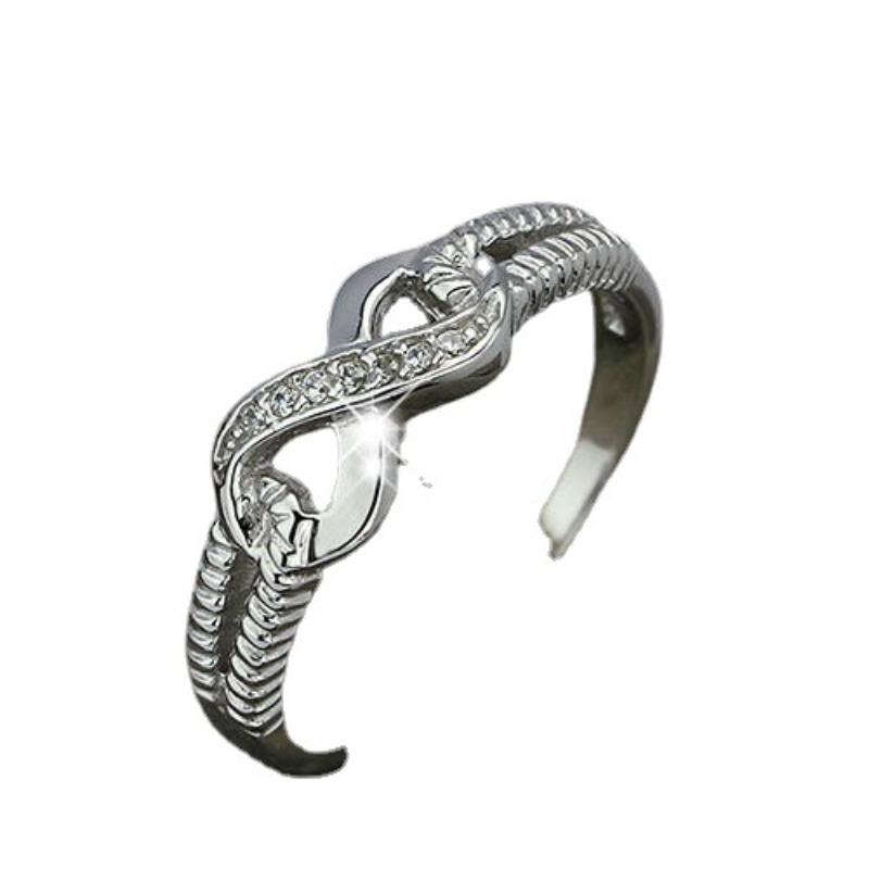 Zhenrong creative diamond-accented infinity ring - stylish engagement ring for women