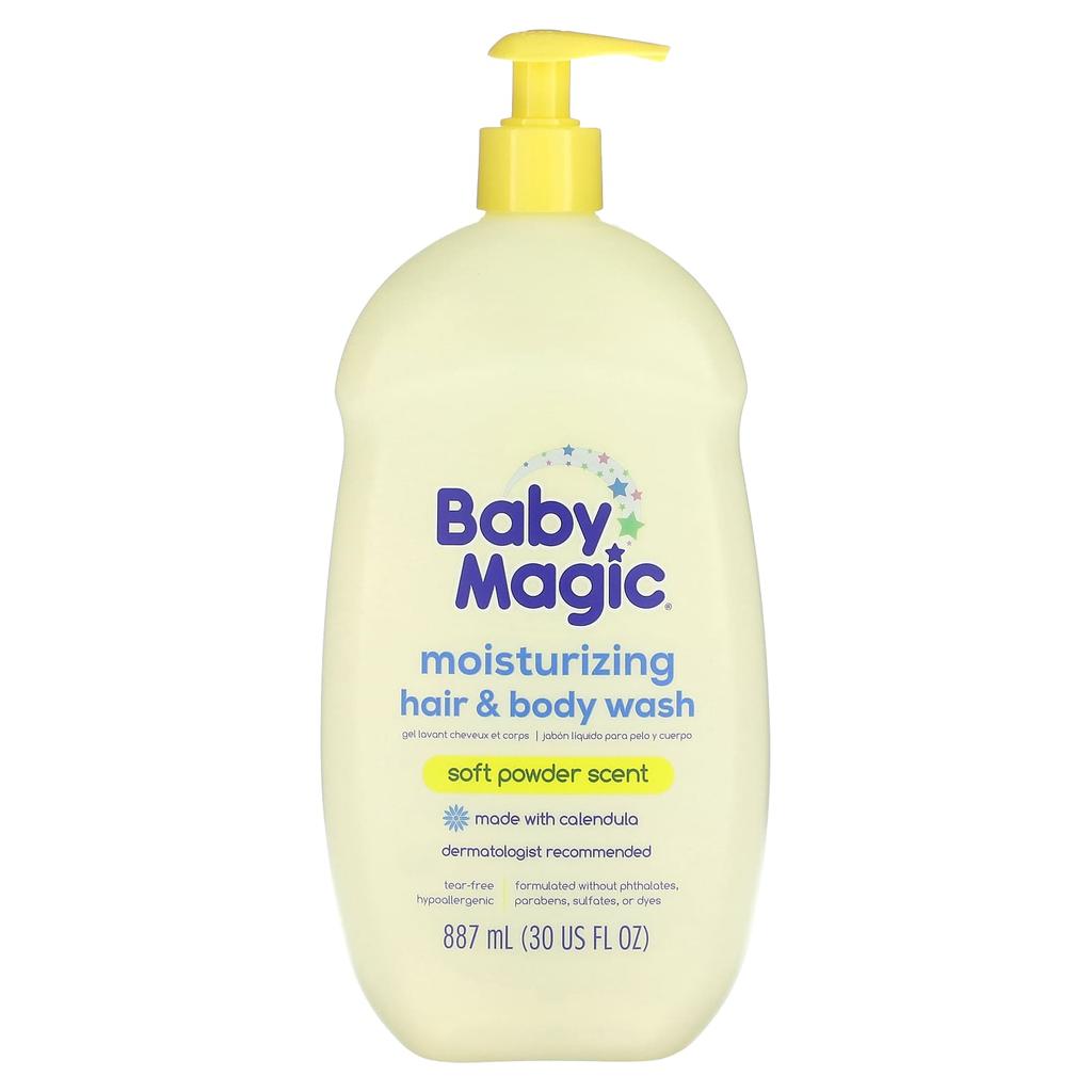 Baby Magic Moisturizing Hair and Body Wash, Soft Powder, 30 Fl Oz (887 Ml)