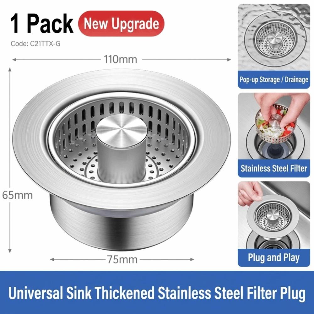 Rust-proof Kitchen Sink Drain Strainer Durable Sink Strainer Drain Basket Kitchen Sink