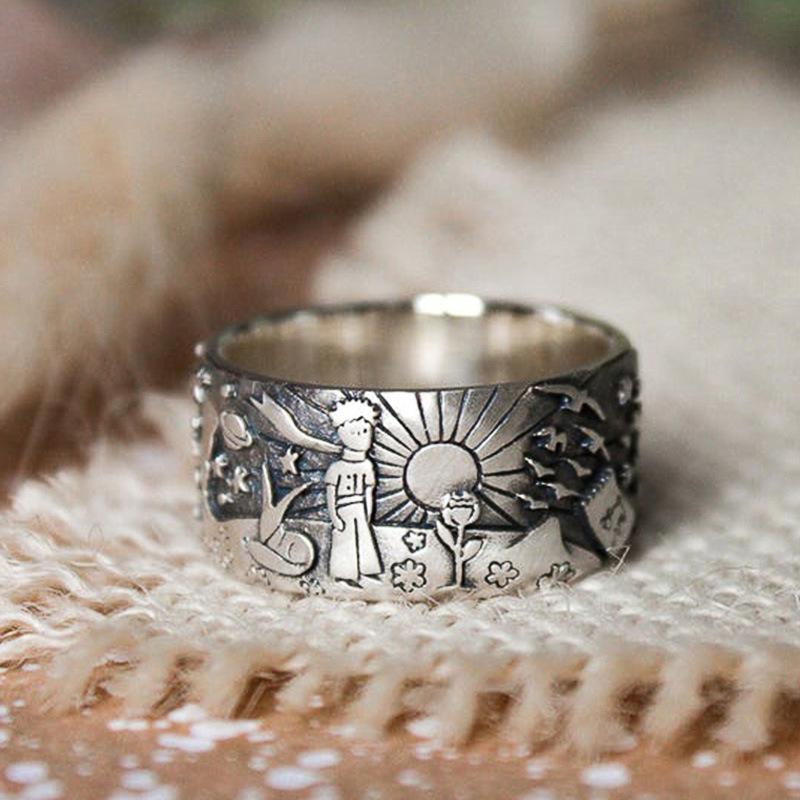 Trendy Little Prince Little Fox Planet Ring Female, Vintage Morgan Ladies Ring Jewelry