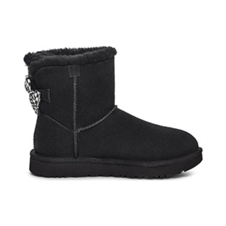 UGG Short Snow Boots With Bow Women Boots Black 1138132-BLK