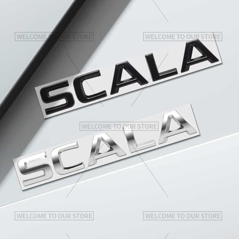 3D SCALA Car Styling For Scala Letter Emblem Sport Line VRS Monte Carlo Badge Metal Stickers Rear Trunk Decals Auto Accessories
