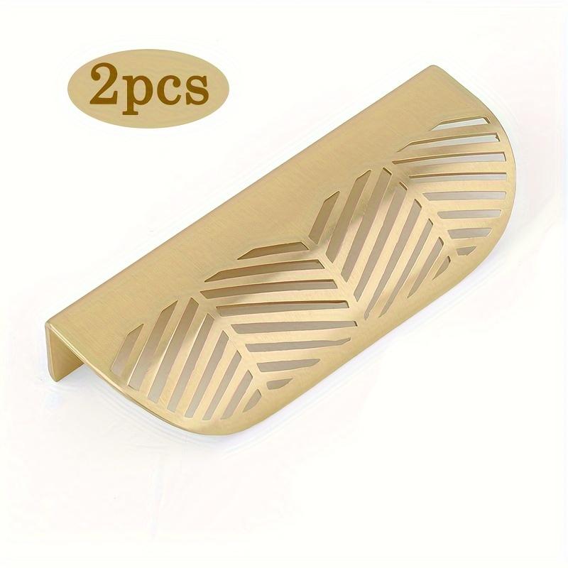 2 шт. латунная кромка, оттягивающаяся назад, монтируемая на палец, скрытая ручка для ящика, изогнутая кромка, невидимая ручка