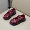 Кожаная обувь для девочек 2025 весна и осень новая обувь для маленьких девочек лоферы на мягкой подошве обувь для выступлений для детей среднего и старшего возраста детские балетки
